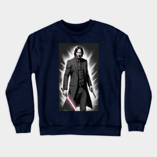 John Wick holds a laser sword Crewneck Sweatshirt